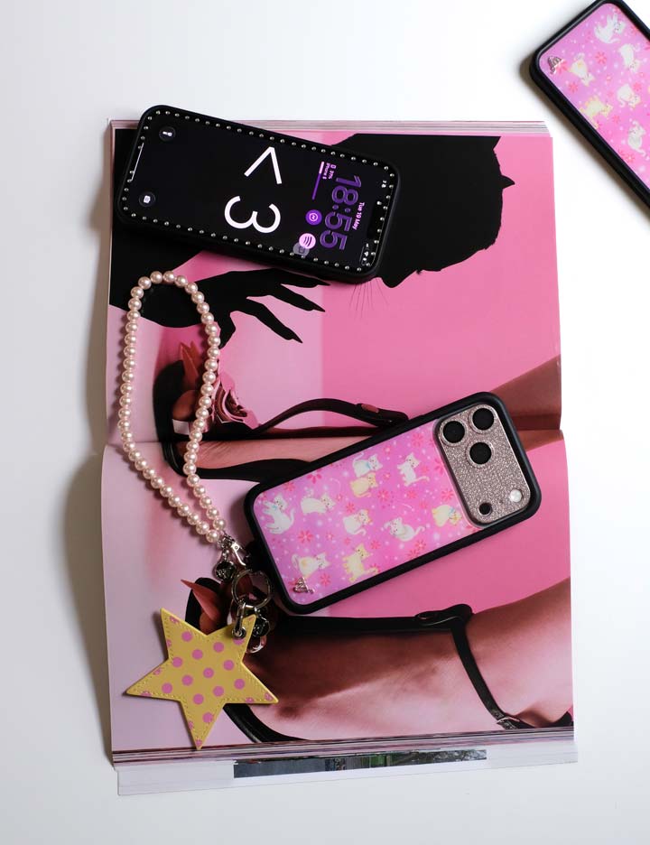 Polka Dot Star Charm - Yellow and Pink