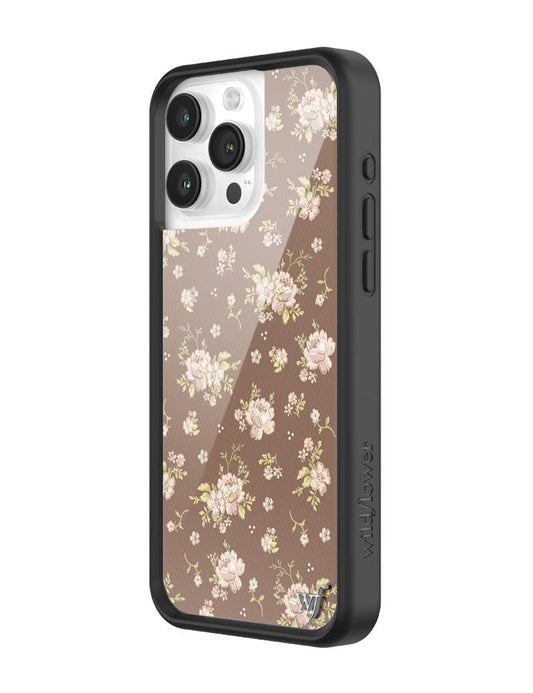 Brown Floral iPhone 15 Pro Max Case