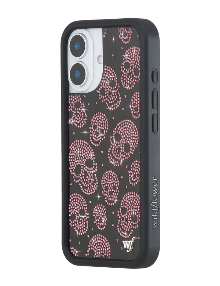 Better Half with Stas and Vic Rhinestone Skull - Black and Pink iPhone 17 Case