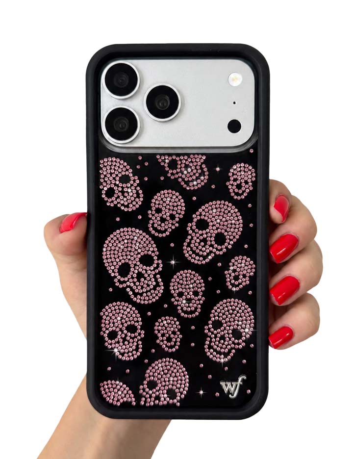 Better Half with Stas and Vic Rhinestone Skull - Black and Pink iPhone 17 Case
