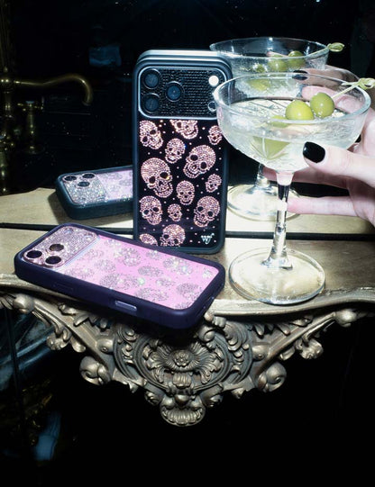 Better Half with Stas and Vic Rhinestone Skull - Black and Pink iPhone 17 Case