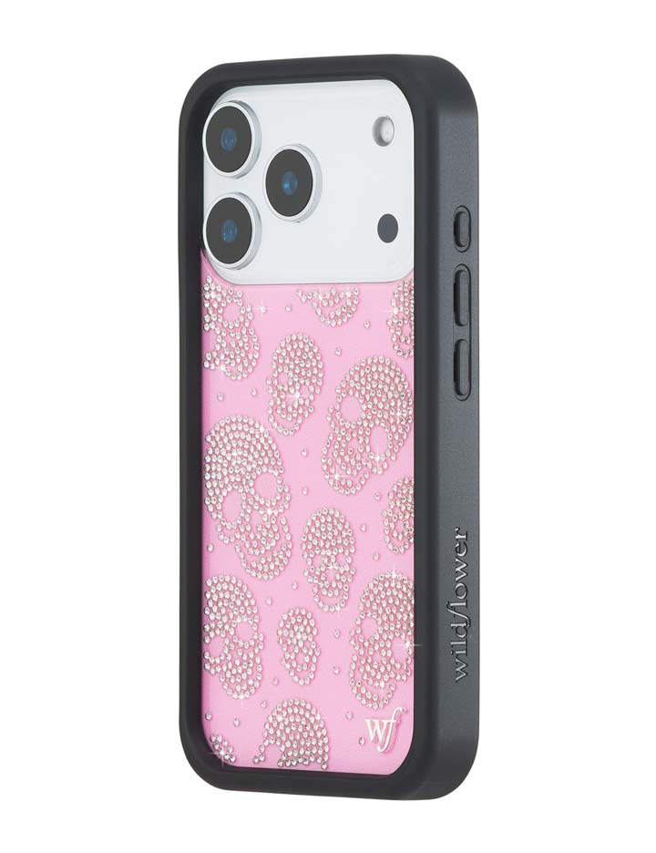 Better Half with Stas and Vic Rhinestone Skull - Pink and Clear iPhone 18 Pro Case