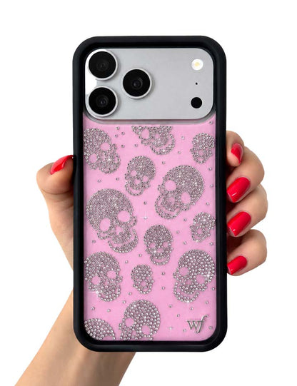 Better Half with Stas and Vic Rhinestone Skull - Pink and Clear iPhone 18 Pro Case