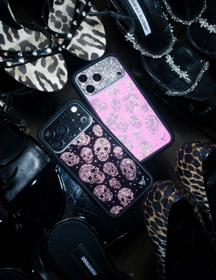 Better Half with Stas and Vic Rhinestone Skull - Pink and Clear iPhone 18 Pro Case