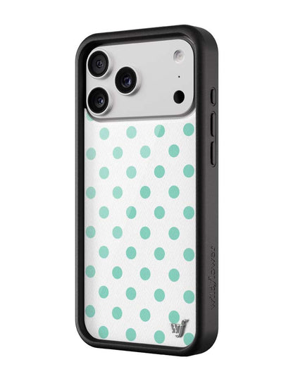 Polka Dot - White and Turquoise iPhone 18 Pro Max / Standard Case