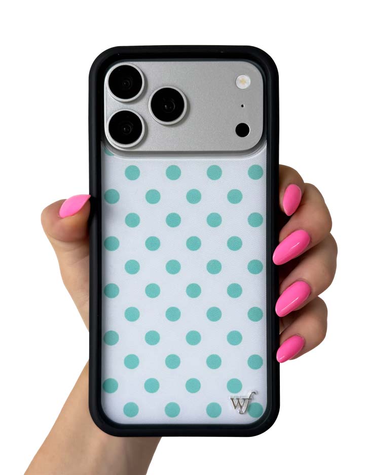 Polka Dot - White and Turquoise iPhone 18 Pro Max / Standard Case