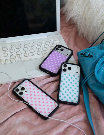 Polka Dot - White and Turquoise iPhone 18 Pro Max / Standard Case