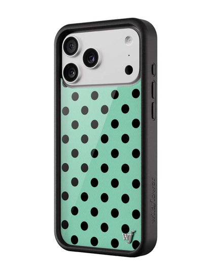 Polka Dot - Turquoise and Black iPhone 18 Pro Max Case