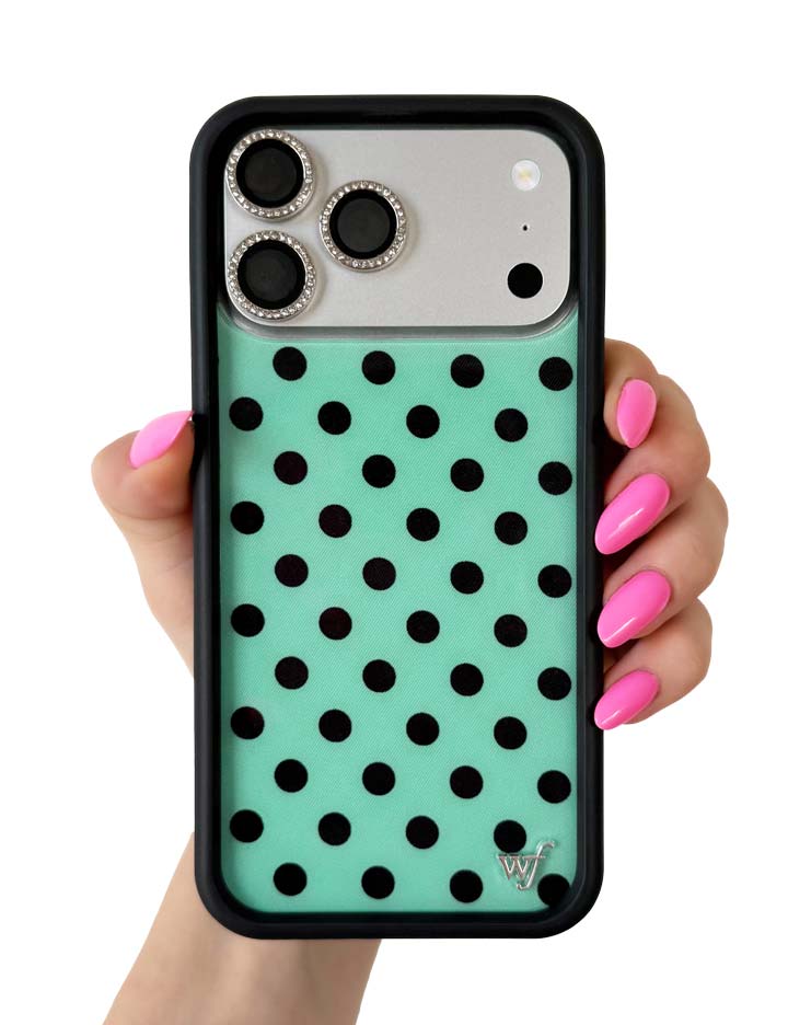 Polka Dot - Turquoise and Black iPhone 18 Pro Max Case