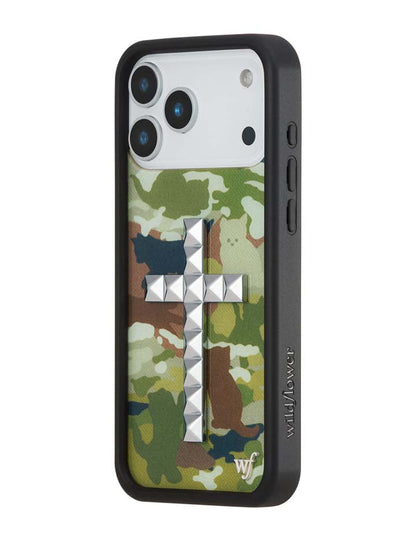 Stud Cross Cat Camo iPhone 18 Pro Max Case