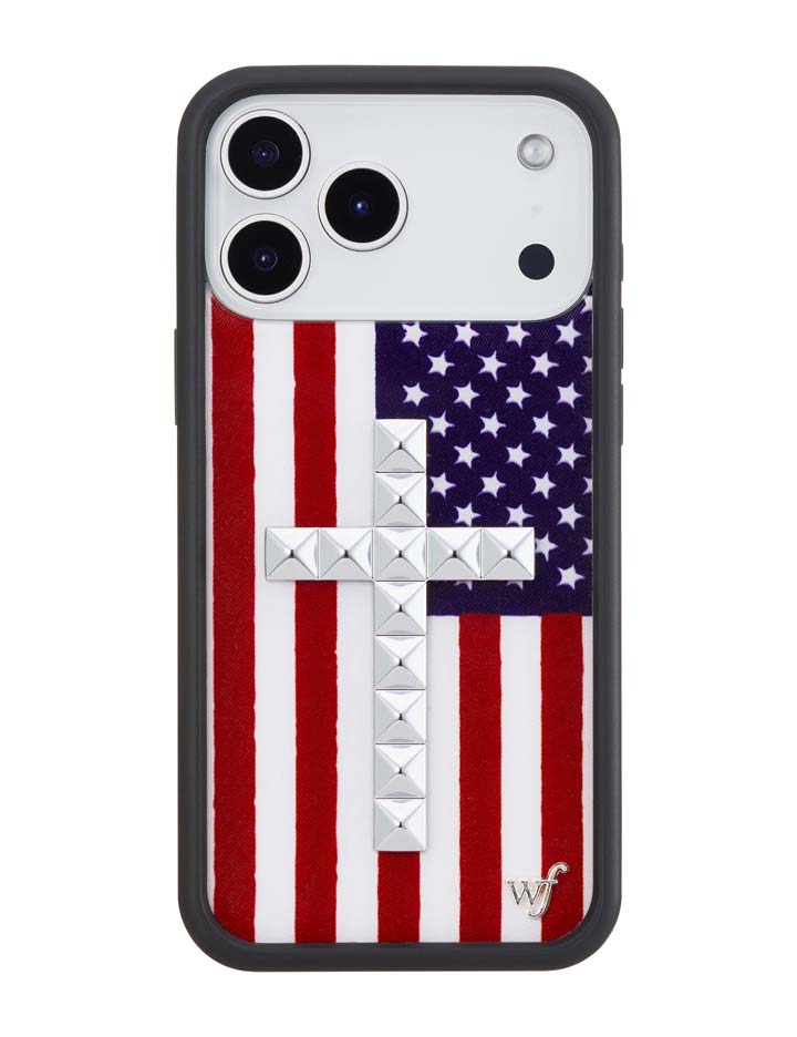 Stud Cross American Flag iPhone 18 Pro Max Case