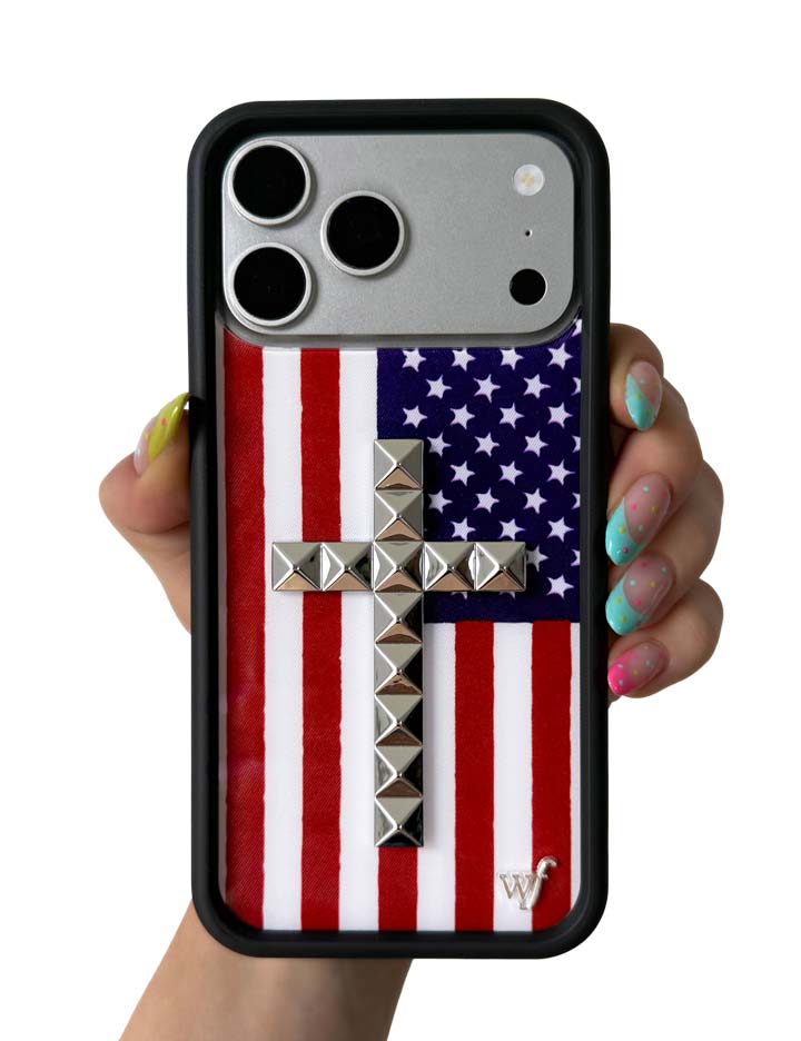 Stud Cross American Flag iPhone 18 Pro Max Case