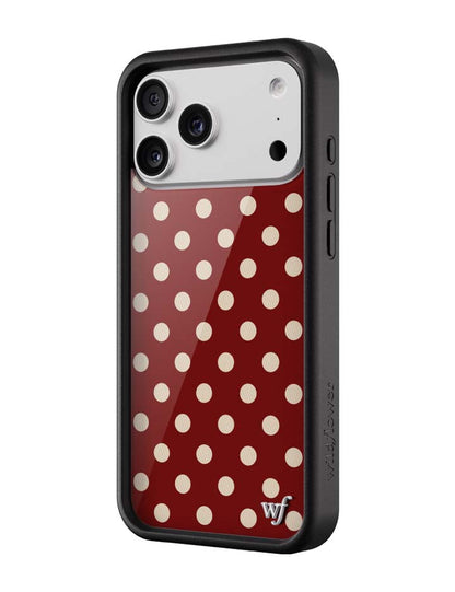 Polka Dot - Burgundy and Cream iPhone 18 Pro Max Case