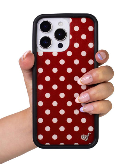 Polka Dot - Burgundy and Cream iPhone 18 Pro Max Case