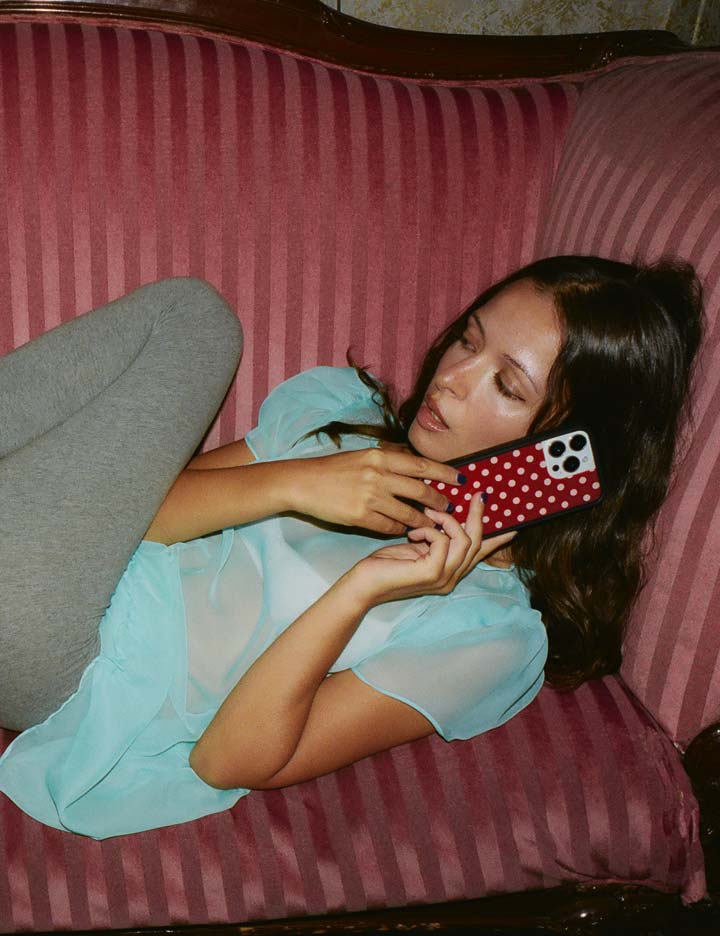 Polka Dot - Burgundy and Cream iPhone 18 Pro Max Case