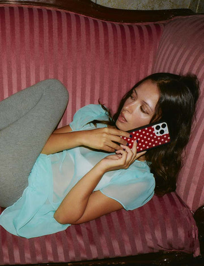 Polka Dot - Burgundy and Cream iPhone 18 Pro Max Case