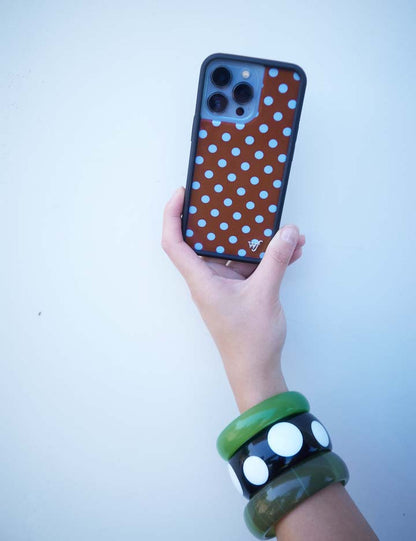 Polka Dot - Brown and Blue iPhone 18 Pro Case
