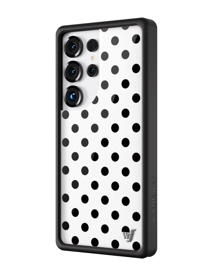 Polka Dot - White and Black Samsung Galaxy CaseGalaxy S25 Ultra Case