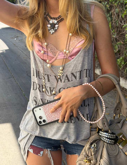 Pearl Wristlet - Pink