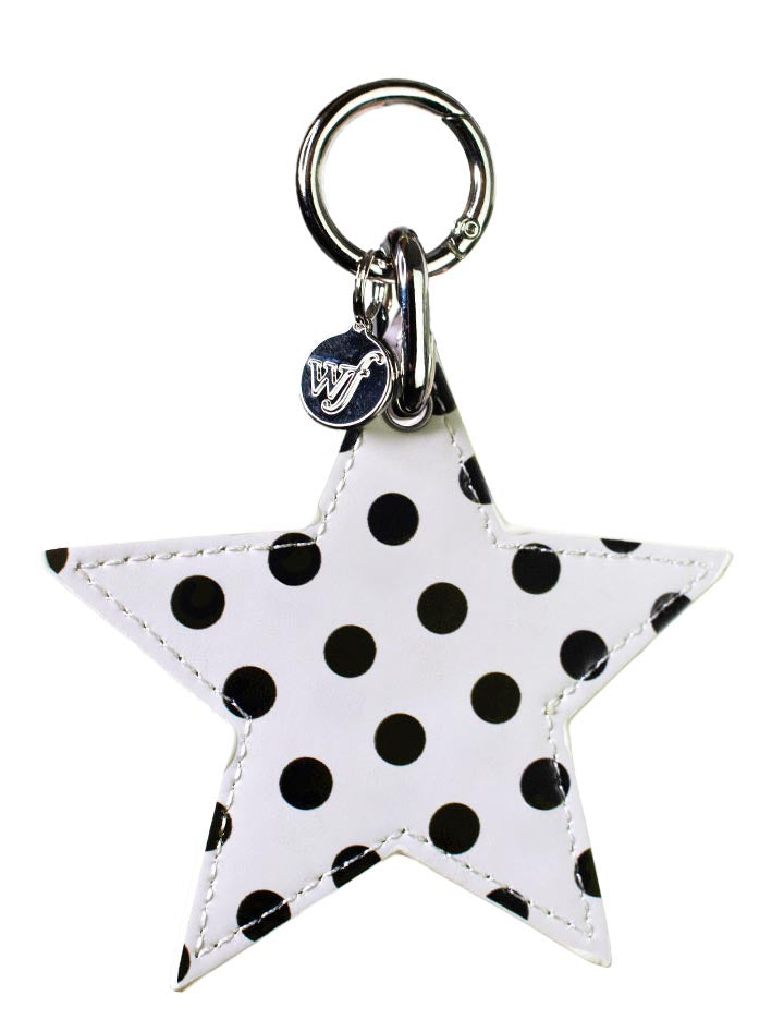 Polka Dot Star Charm - White and Black
