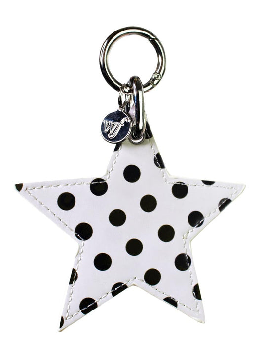 Polka Dot Star Charm - White and Black