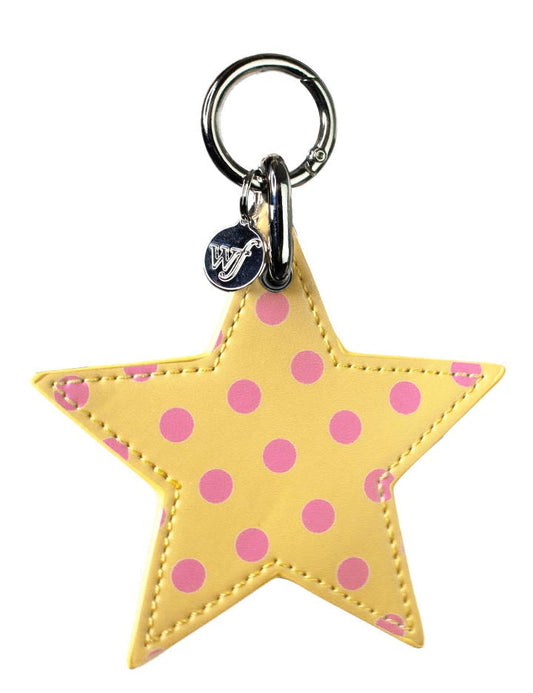 Polka Dot Star Charm - Yellow and Pink