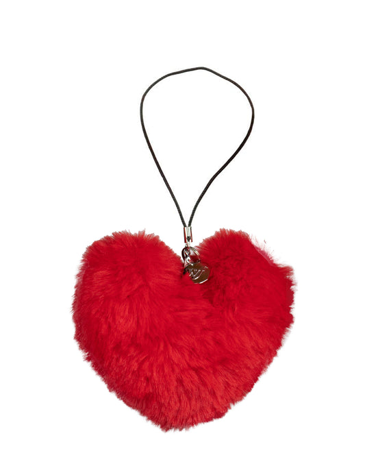 Fuzzy Heart w/ WF Charm - Red