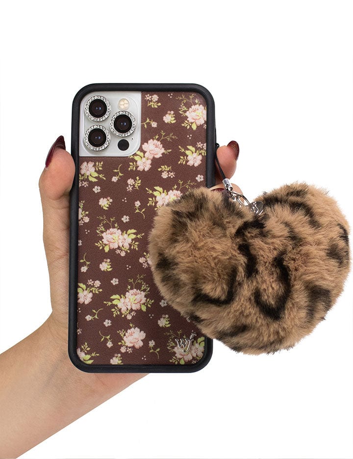 Fuzzy Heart w/ WF Charm - Leopard