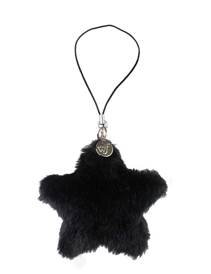 Fluffy Star Charm - Black