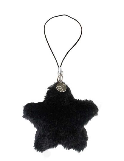 Fluffy Star Charm - Black