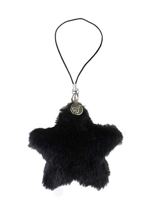 Fluffy Star Charm - Black