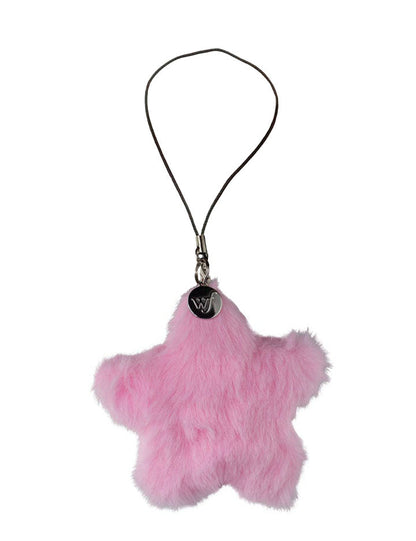 Fluffy Star Charm - Pink