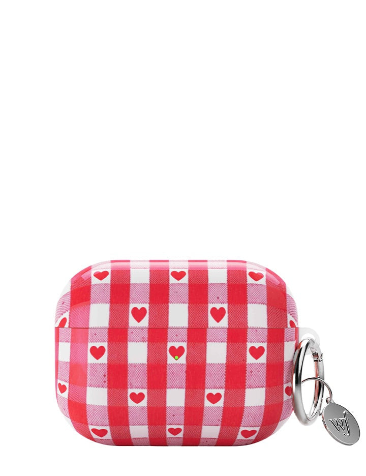 Red Gingham Hearts AirPodsAirpod Gen 3 Case