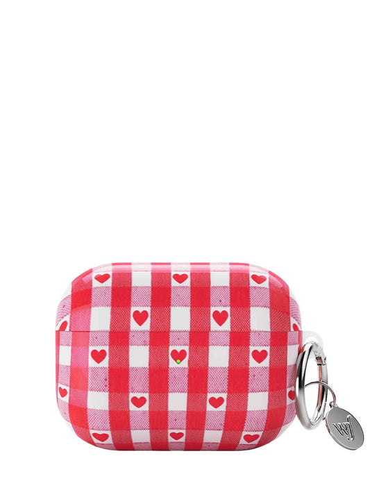Red Gingham Hearts AirPodsAirpod Gen 3 Case