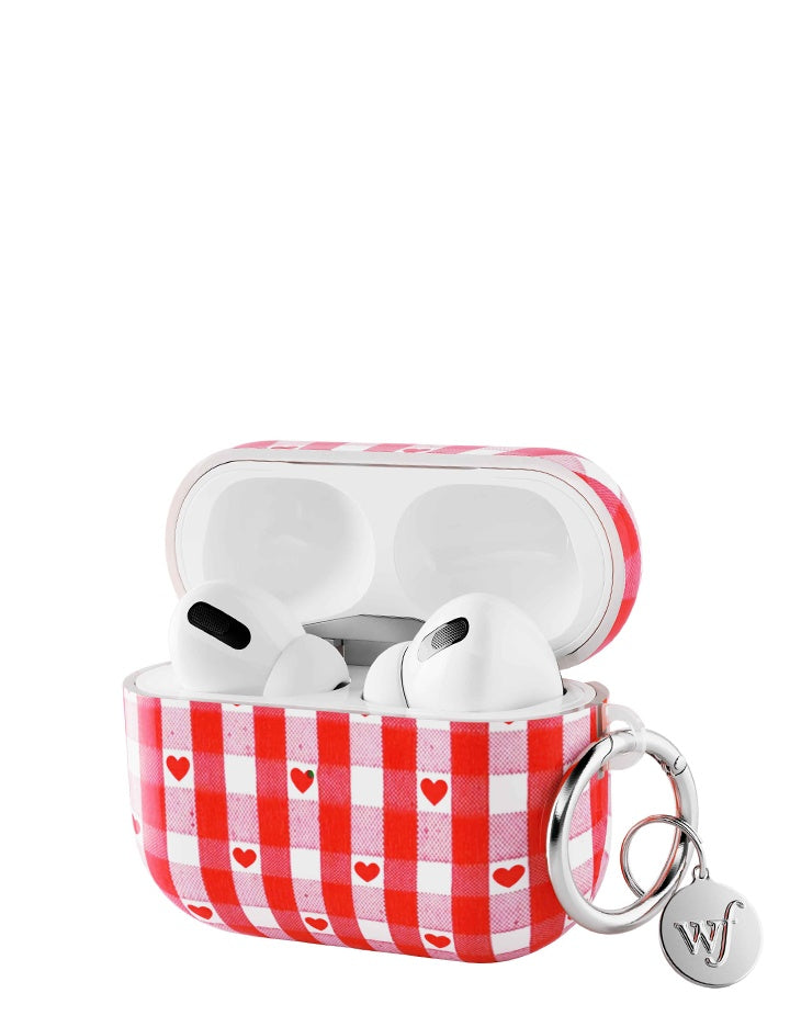 Red Gingham Hearts AirPodsAirpod Gen 3 Case
