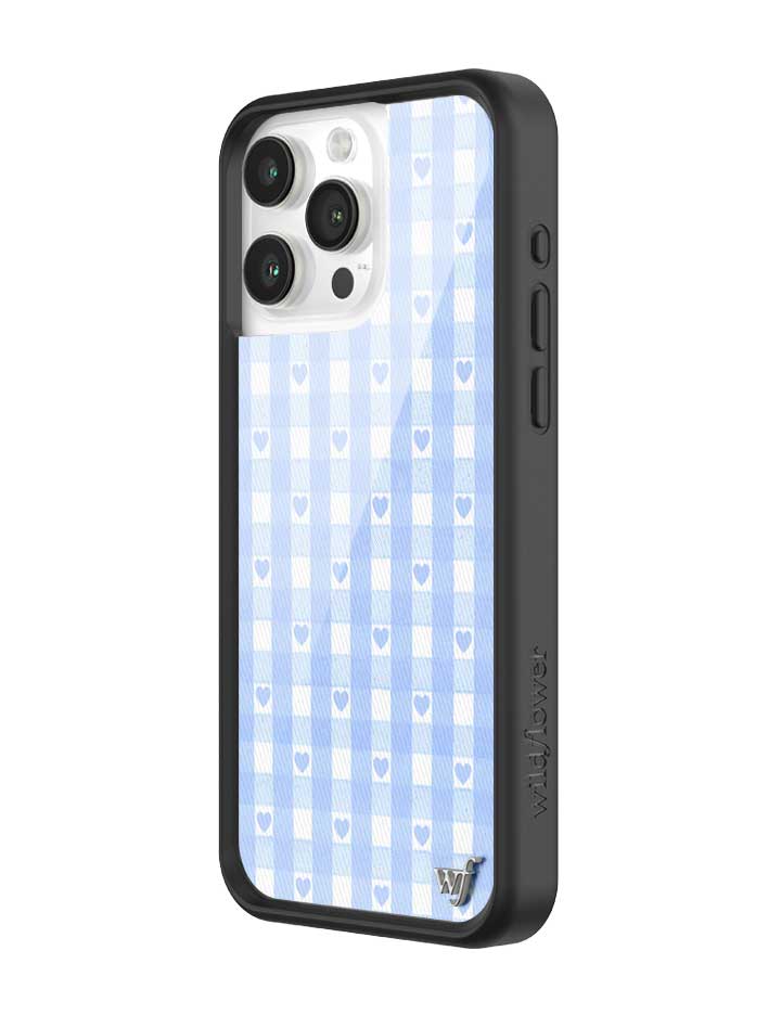 Gingham Hearts - Blue iPhone 15 Pro Max Case