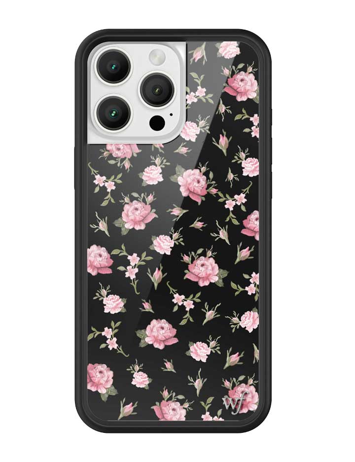 Black and Pink Floral iPhone 16 Pro Max Case