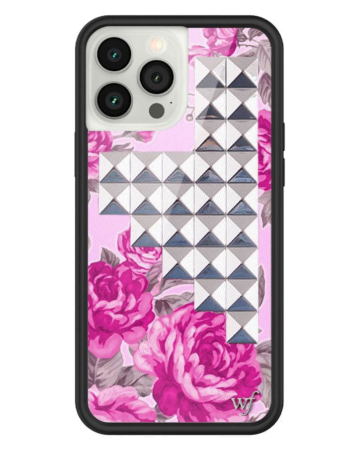 Pink Floral Stud iPhone 13 Pro Max Case