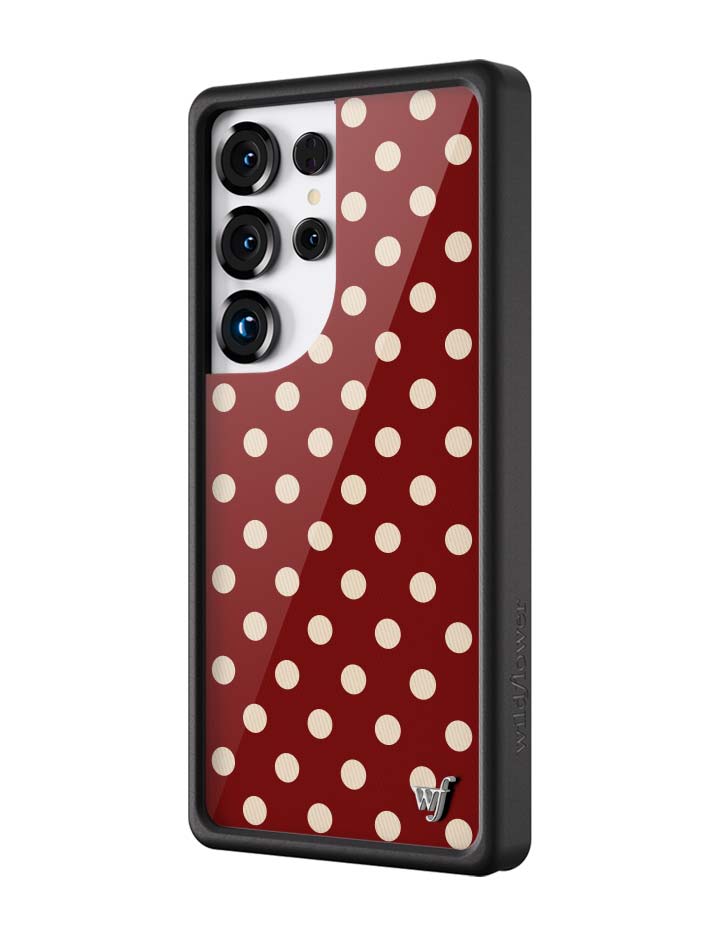 Polka Dot - Burgundy and Cream Samsung Galaxy CaseGalaxy S25 Ultra Case
