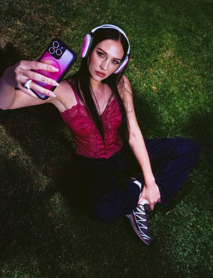 Hot Pink Aura iPhone 16 Plus Case
