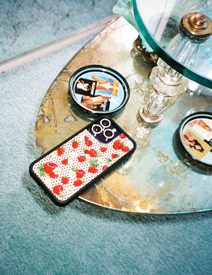 Raspberry Polka Dot iPhone 15 Pro Max Case