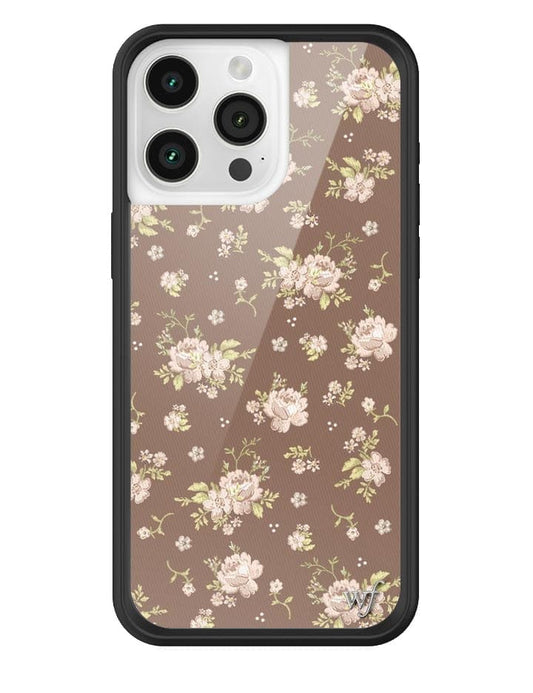 Brown Floral iPhone 15 Pro Max Case